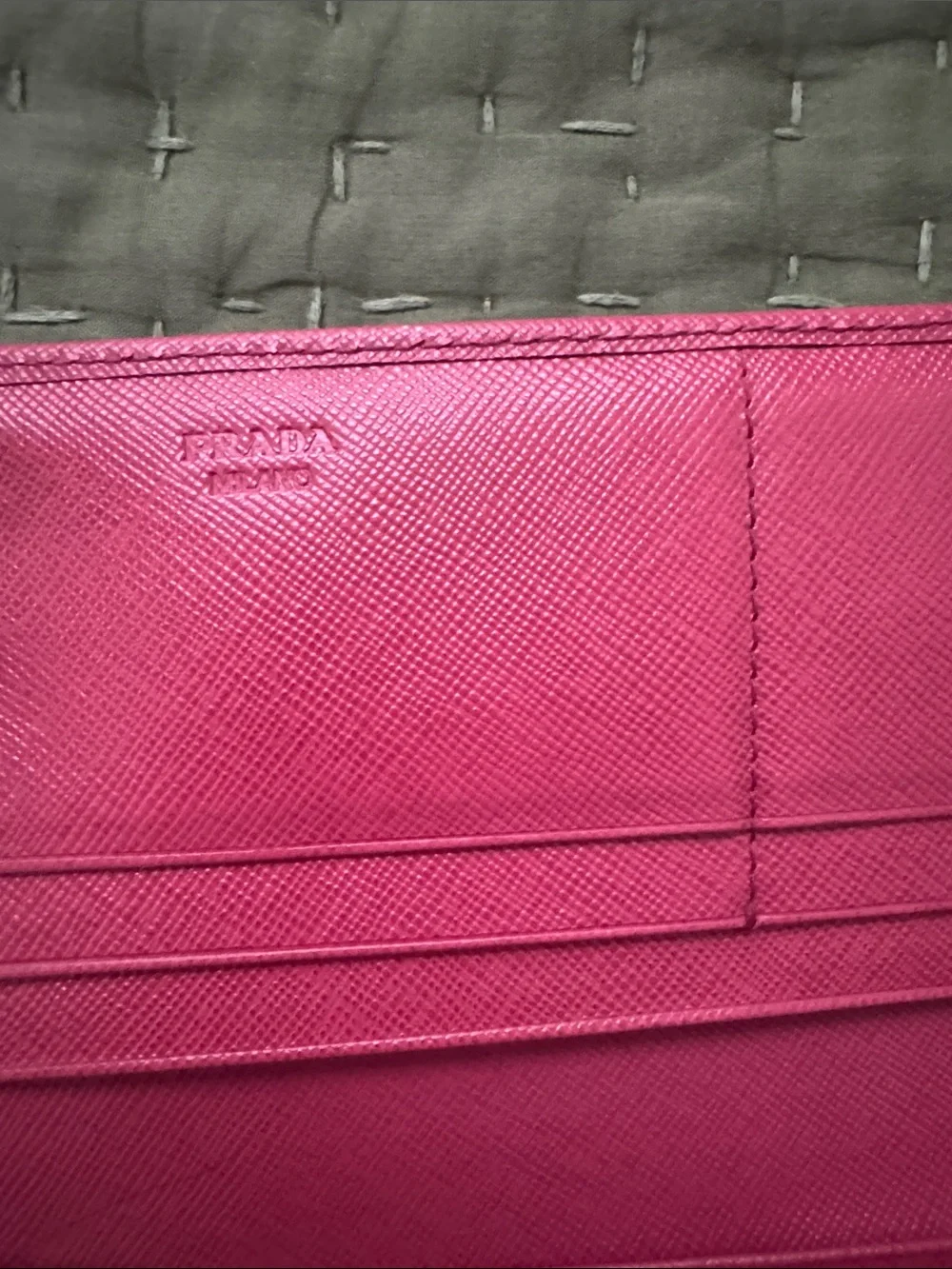 Prada Pink Saffiano Leather Continental Wallet with Gold Logo - Picture 4 of 16